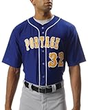 A4 Men's Short Sleeve Full Button Baseball Top