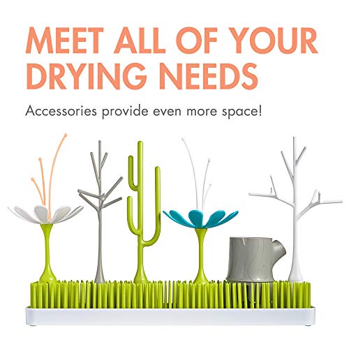 Boon Grass Countertop Baby Bottle Drying Rack with Stem & Twig Accessories, 10.5x7x11.5 Inch
