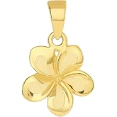 Elegant 10k Rose Gold Hawaiian Plumeria Flower Charm Pendant - Handcrafted USA, Symbol Of Love & Positivity