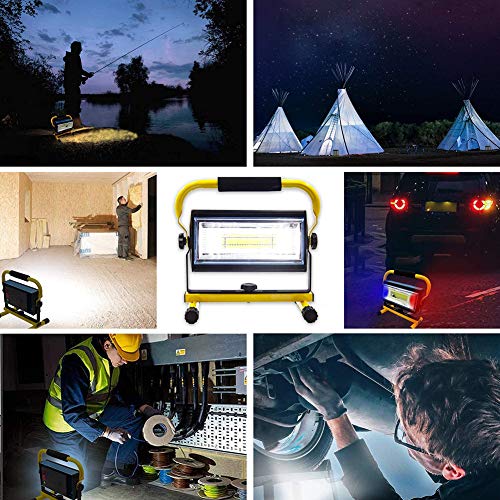 WOERD LED Baustrahler 100W Baulampe Arbeitsleuchte mit 6 Dimmstufe 360° Drehbare Halterung Bauscheinwerfer für Hof… – Bild 8