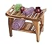 EcoDecors 24 Inch Tranquility Natural Color Waterproof Teak Wood Shower Bench Stool Seat Chair For Inside Shower Storage Shelf Provides Safety, Storage, and Organization For Bathroom Accessories