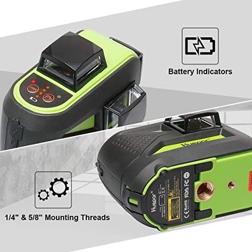 image for Huepar 3D Self-Leveling Laser Level 3x360 Red Cross Line Three-Plane L