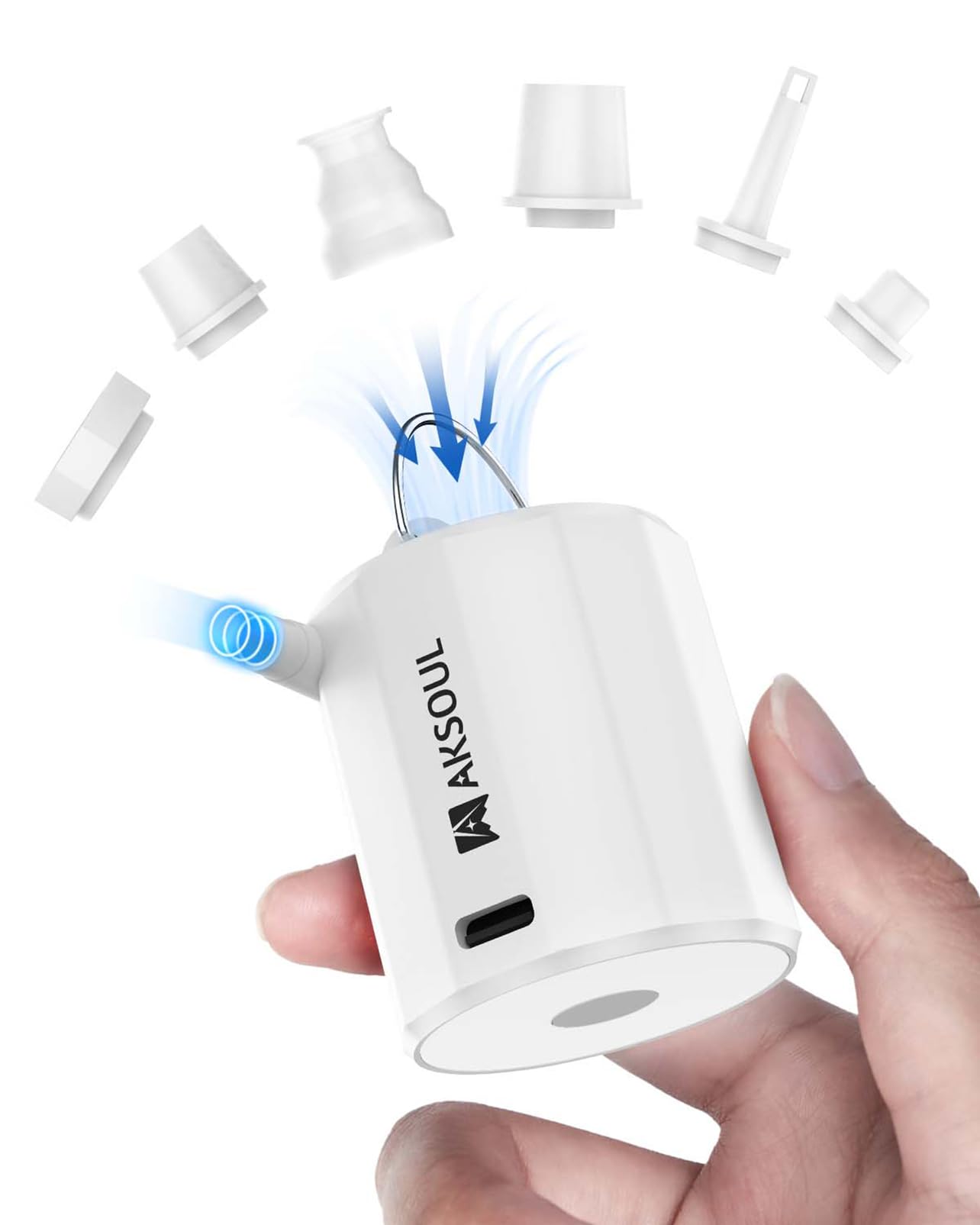 Elektrische Luftpumpe Akku Pumpe für luftmatratze: Mini Portable Electric Air Tiny Pump USB Batterie Elektrisch Klein Elektropumpe kleine Kompressor mit Licht für Pool Camping Matratze Luftbett