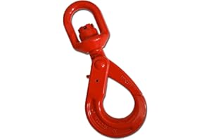 YANBORUI Swivel Self-Locking Hook 6944 lbs Grade 80 Swivel Self Locking Hook Heavy Duty Swivel Lifting Hook Swivel Lifting Hook Hoist Hook Sling Heavy Cargo 【3.15ton】