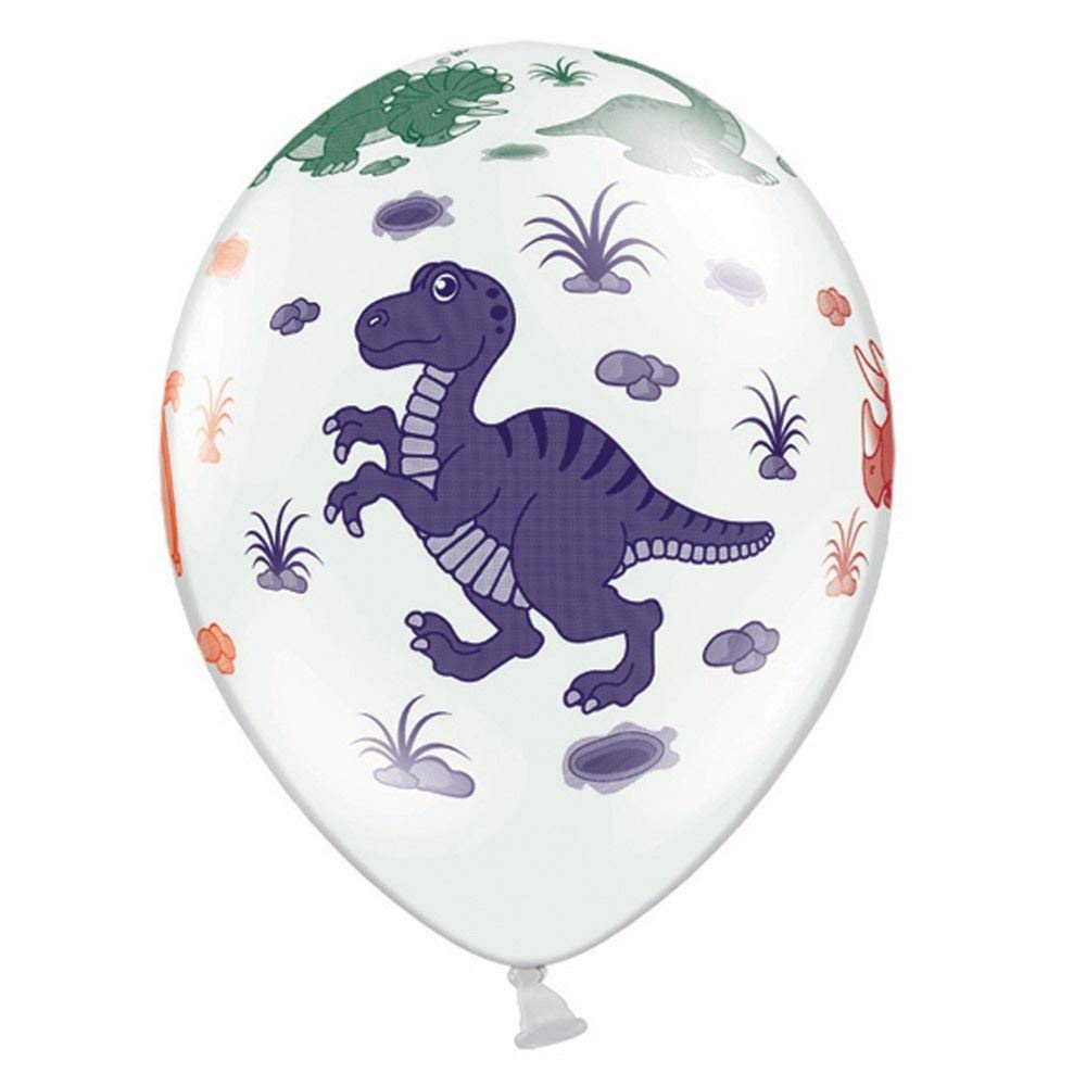 Dinosaur Balloons 30 centimeters Dino Party Pastel White x 6