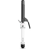 HOT TOOLS Pro Artist Nano Ceramic 1 Inch Curling Iron, Dual Voltage Curling Wand, For Bouncy Curls, Black/White