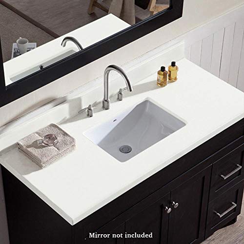ARIEL-Vanity-Cabinet-in-Black-with-Pure-White-Quartz-Counter-top-2-Soft-Closing-Doors-4-full-Extension-Dovetail-Drawers-Built-in-Toe-Kick-No-Mirror-49-x-22-x-35