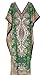 THEBLUEEVE Women's One Size Green Kaftan Dress Long Maxi Kimono Caftan Drawstring Gown Nightdress Beach Kaftan Casual Party Dress