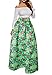 Uideazone Women African Print Skirts Pleated Flared Full Cricle Maxi Skirts Dress Green