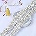 XINFANGXIU 1 Yard Silver Wedding Dress Applique Crystals Rhinestones Applique Bridal Belt for Women Formal Prom Evening
