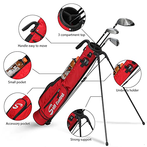 Self Control Lightweight Golf Bag with Stand & Strap, Easy to Carry