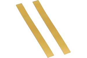 Lilaly 2 Pcs 1" x 12" Stainless Steel Strips, Metal Strips Stainless Steel Sheet, Stainless Steel Sheet, Metal Steel for Kitchen DIY Craft Making (Gold)