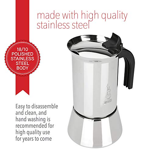 Bialetti Venus Induction 4 Cup Espresso Coffee Maker, Stainless Steel