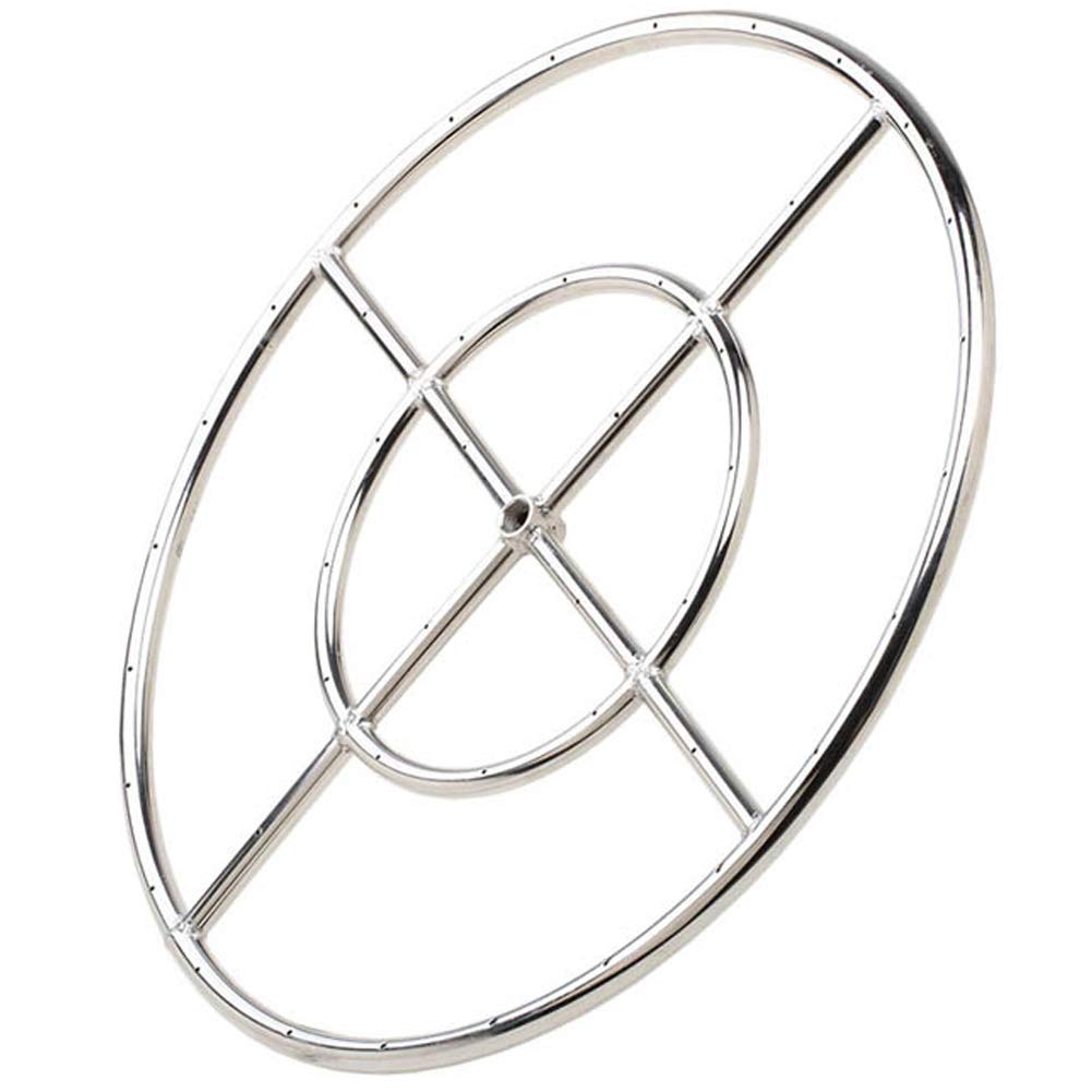 stanbroil 12" round fire pit burner ring, 304 series stainless steel, btu 92,000 max