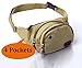 Canvas Waist Bag Fanny Pack with 3 Zipper Compartments and Adjustable Belt for Sports, Outdoor Activities and Travel
