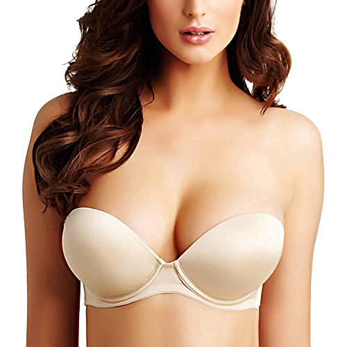 DOBREVA Women's Underwire Padded Uplift Cups Convertible Strapless Push