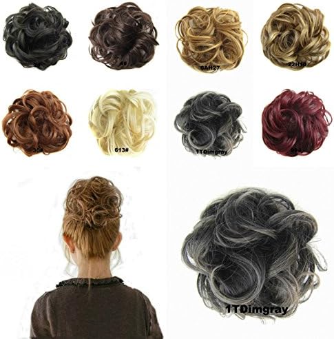MAYARAYLI Wavy Curly Messy Elastic Hair Bun Extensions Donut Synthetic Hair Chignons Hair Piece Wig Scrunchy Scrunchie Hair Bun Updo Hairpiece Hair Ribbon Ponytail Extensions Hair Extensions