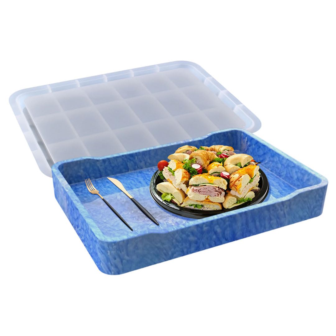 Zayookey Resin Tray Silicone Molds Large Rolling Tray Molds Rectangle Serving Plate Molds with Edges Tray Resin Molds for Epoxy Resin DIY Jewelry Holder (Large)