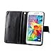 S5 Case, Galaxy S5 Case, Joopapa Galaxy S5 Luxury Fashion Pu Leather Magnet Wallet Credit Card Holder Flip Case Cover with Built-in 9 Card Slots for Samsung Galaxy S5 / Galaxy Sv / Galaxy S5 I9600 (Black)