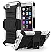 MoKo Case for iPhone 6 Plus / 6S Plus - Full Body Rugged Holster Case with Swivel Belt Clip - Dual Layer Shock Resistant Cover for Apple iphone 6 Plus (2014) / 6s plus (2015) 5.5 Inch, WHITE