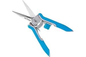 FLORA GUARD 6.5 Inch Micro-Tip Pruning snip Gardening Hand Pruning Shears Trimming Scissors with Stainless Steel（Blue）