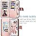 Tekcoo Compatible for LG Fortune/Phoenix 3 / LG Aristo/Risio 2 / LG Rebel 2 LTE /LV3 Wallet Case, Credit Card Slots Carrying PU Leather Folio Flip Cover [Detachable Magnetic Case] Stand -Rose Gold