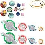 STSTECH Pompom Maker for Fluff Ball on Hats Gift Box Father's Day,Plush Toy Decoration, Pom Pom Knitting Loom Kit for DIY Wool Yarn Crochet Craft Tool 4 Sizes,Set of 8