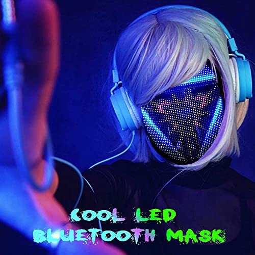 led light up mask with bluetooth programmable,customizable digital
