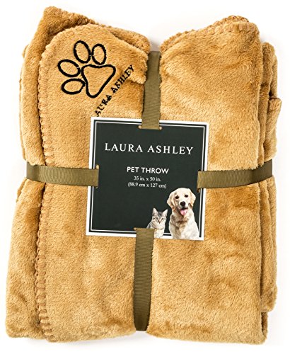 Laura Ashley Reversible Micro Fur Pet Dog Bed Blanket Throw