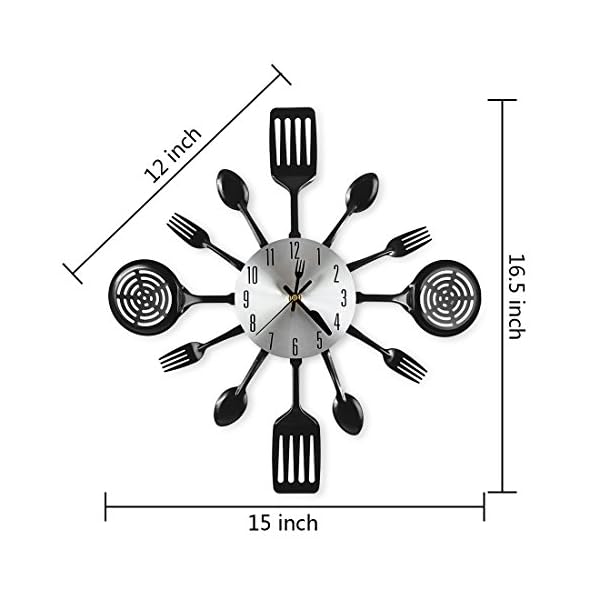 CIGERA 16 Inch Large Kitchen Wall Clocks with Spoons and Forks,Great