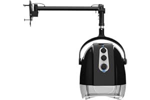 SyyBhb Wall Mount Hooded Salon Hair Dryer, Professional Ionic Hair Color Processor, Temperature & Drying Adjustable, 60-Minute Timing, 52″ Extendable Arm, 25lbs Installed on Load Bearing Wall