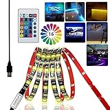 iCrius TV Backlight, 16 Color RGB Bias Lighting Led Light Strip With Remote Can Extend USB Powered Led Lighting Tape for TV Computer DIY Bicycle Car Room Party Furniture Cabinet Background