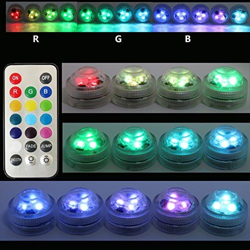 12PCS Fountain Lamp Submersible Waterproof LED Mini Lights for Lantern Wedding Party Halloween Christmas Decoration DarNio