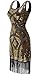 qnprt 1920s Vintage Gatsby Prom Flapper Dress Bead Sequin Art Nouveau Deco(XS)