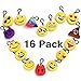 Emoji Keychain Party Favors For Kids, 16 Pack 2” Mini Emoji Plush Pillows For Party Decorations, Kids Party Supplies Goody Bags Fillers