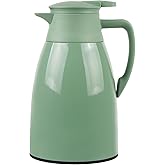 CABAX 34-Oz Thermal Carafe Coffee Bottle,1L Capacity Vacuum Insulated Portable Hot Cold Pot Thermal Carafe for Travel Camping, Green