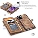 AKHVRS Galaxy S20+ Plus Wallet Case, Handmade Premium Cowhide Leather Wallet Case,Zipper Wallet Case [Magnetic Closure] Detachable Magnetic Case & Card Slots for Samsung Galaxy S20+ Plus - Brown