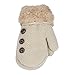 DZT1968® 1 Pair Winter Baby Cute Thick Gloves Mittens With String (0-12 Months) (Beige)