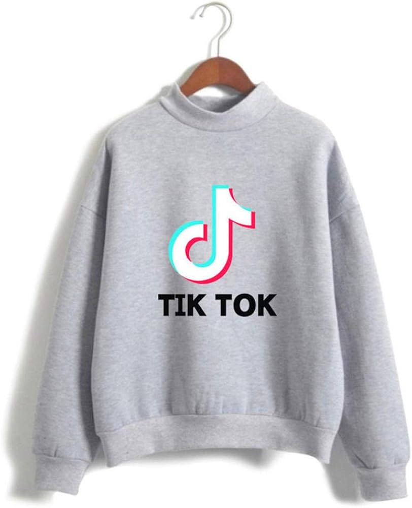 Turtleneck Pullover Sweater TIK Tok vibrato Character Men and Women Tops-Gray_XXS at Amazon Men 