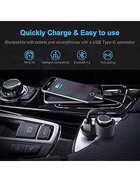 Cargador de coche con auricular Bluetooth adaptador de cargador de coche de doble puerto csr4.2 Mini individual auriculares inalámbricos con micrófono integrado de carga automática responder colgar llamadas para iPhone y teléfonos inteligentes de Android