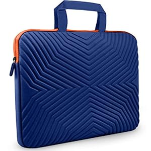 Tizum Laptop Sleeve with Handle, Protective Case, Cover, Bag for up to 15.6″ Laptop/MacBook | Ultra Slim | Shockproof with Foam Protection for Office/Travel | for Men & Women | Blue