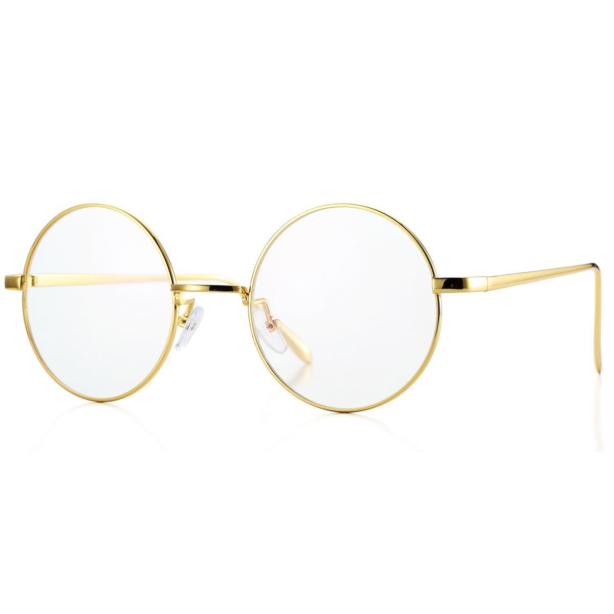 Buy Retro Round Metal Frame Glasses with Clear Lens NonPrescription