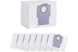 ANDONGO 8 Pack Dust Bag Replacement for Roborock S8+/ S8 Pro Ultra/ S7 MaxV Ultra/ S7 Pro Ultra/ Q7+/ Q7 Max+/ Q8 Max+/ Q5 Pro+/ Q5+ Vacuum Self-Empty Dock, 3L Large Capacity Disposable Bag Accessories Set