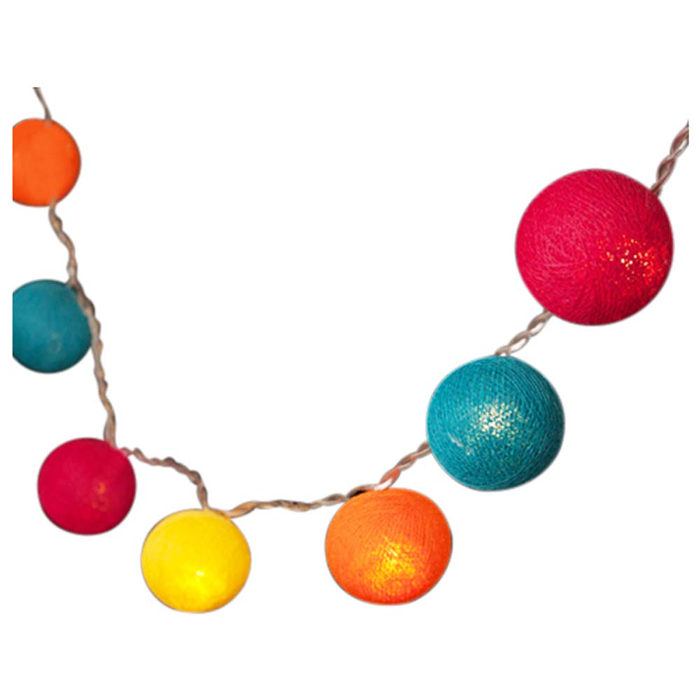 Blaze On Ambient Ball Fairy Lights (Metro Carousel) – 20 Warm White LED Lights – Hand–Spun Cotton Balls – USB Powered and Includes UK 3–Pin USB Adapter – Indoor Decorative String Lights