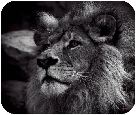 iFUOFF Animal Design Black and White Lion Face Mousepad Rubber Mouse Pad 220mm x 180mm