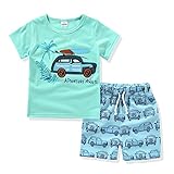 AJia Kids 2 Piece Short Sleeve Shirt and Shorts for 1 to 5 Years Olds Little Boy