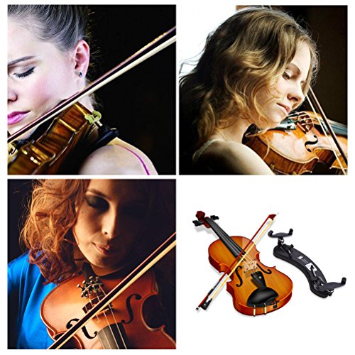 Vankcp Violin Aluminum Alloy Shoulder Rest for 4/4-3/4 Sizes, Adjustable Violin Shoulder Pad Mute for Beginners and Professionals, Collapsible and Adjustable, Black - Thumbnail 4