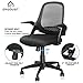 Ergousit Mid-Back Mesh Office Chair, Ergonomic Desk Chairs Swivel Computer Task Chairs with Adjustable Height and Flip-up Armrest - Lumbar Support and Sponge Cushion in Black (Black)