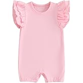 iddolaka Newborn Infant Baby Girl Basic Ruffle Romper Bodysuit Jumpsuit Casual Clothes Summer One Piece Solid Outfit
