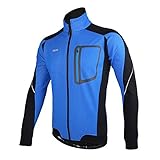 ARSUXEO Winter Thermal Fleece Cycling Jacket Windproof 14D Blue Size XX-large